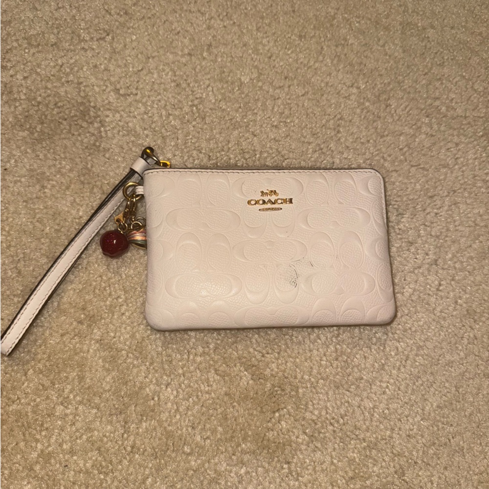 Coach Ivory Wristlet with Charms